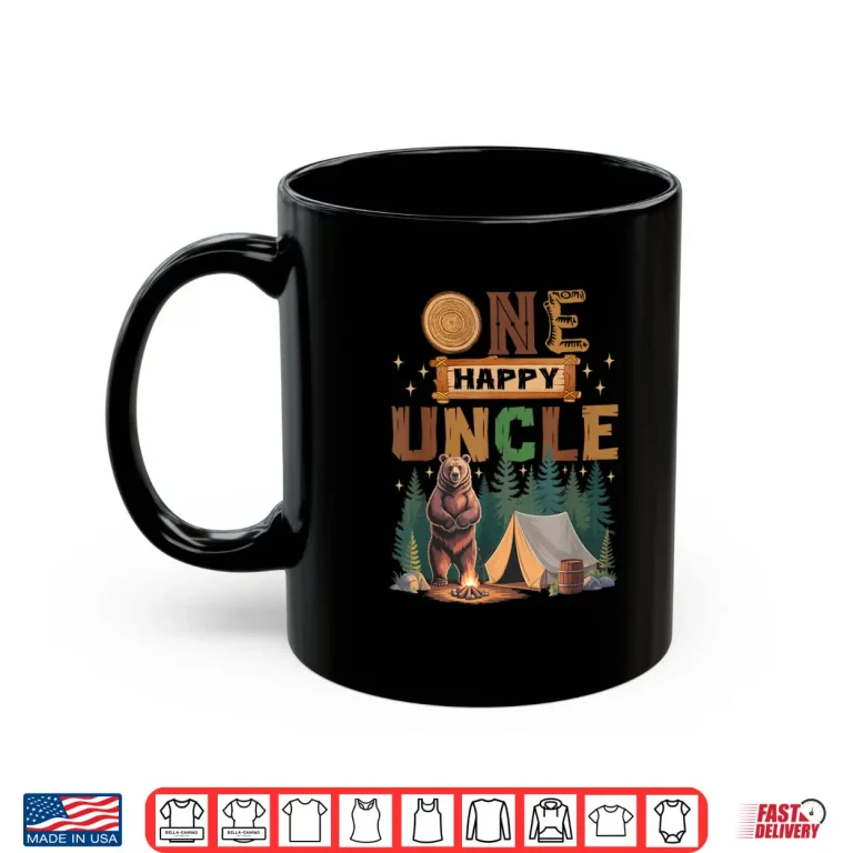 Mug One Happy Uncle Camper 1St Birthday Camping Bear Shirt