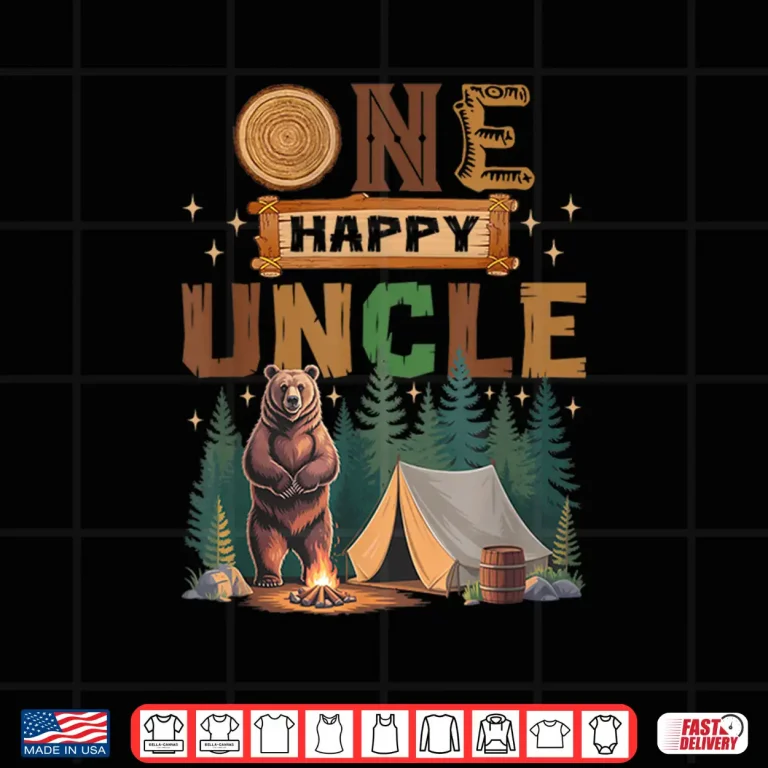 Design One Happy Uncle Camper 1St Birthday Camping Bear Shirt