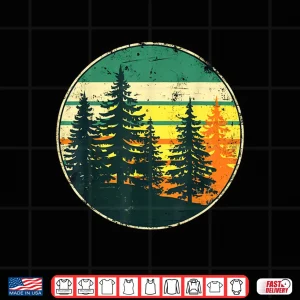 Design Outdoor Wildlife Nature Mountain Forest Tree Retro Landscape Shirt