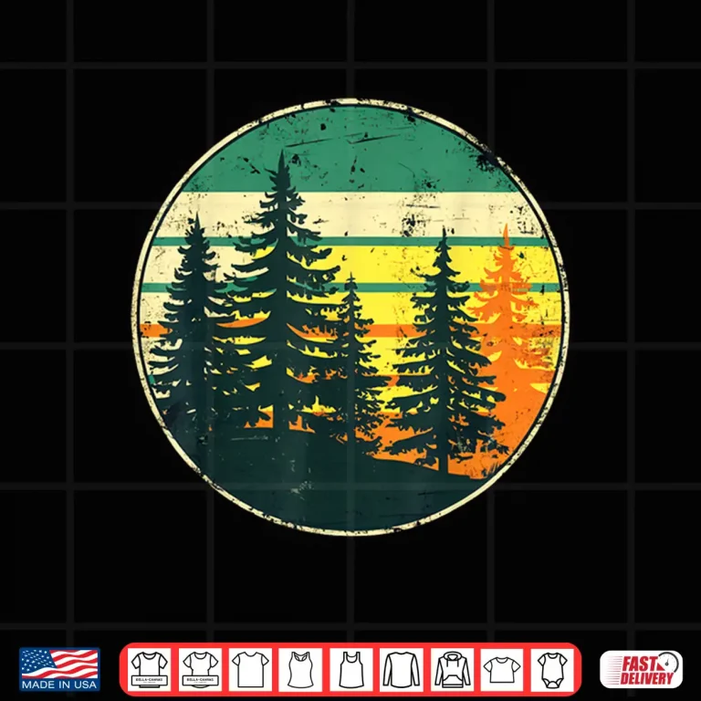 Design Outdoor Wildlife Nature Mountain Forest Tree Retro Landscape Shirt