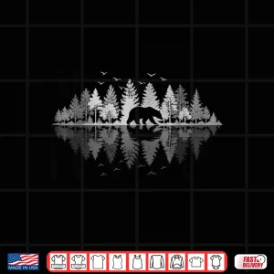 Design Trees Reflection Wildlife Outdoor Nature Animal Bear Forest Shirt