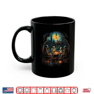 Mug Vintage Ghost and Skeleton by Fire Camping Gothic Halloween Shirt