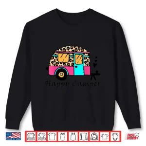 Camper Happy Summer Camp Camping Leopard Funny Glamping Shirt 1 Sweatshirt Camper Happy Summer Camp Camping Leopard Funny Glamping Shirt