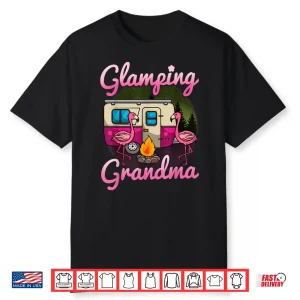 Glamping Grandma Rv Flamingos Gift Camper Camping Gift Shirt