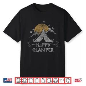 Happy Glamper Cute Glamping Camp Distressed Shirt