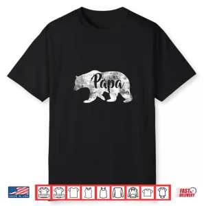 Mens Papa Bear Shirt Awesome Camping Father’S Tee