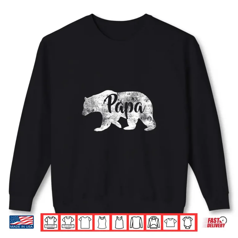 Sweatshirt Mens Papa Bear Shirt Awesome Camping Fathers Tee