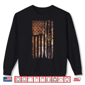 Sweatshirt Yellowstone American Flag Patriotic USA Yellowstone Shirt