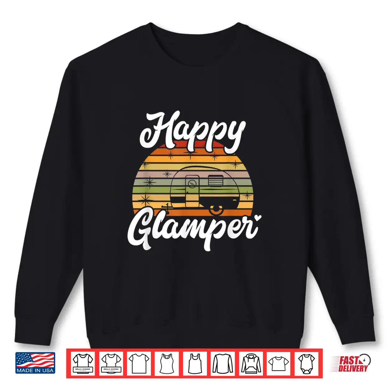 Camper Funny Glamping Happy Glamper Shirt Camper Funny Glamping Happy Glamper Shirt