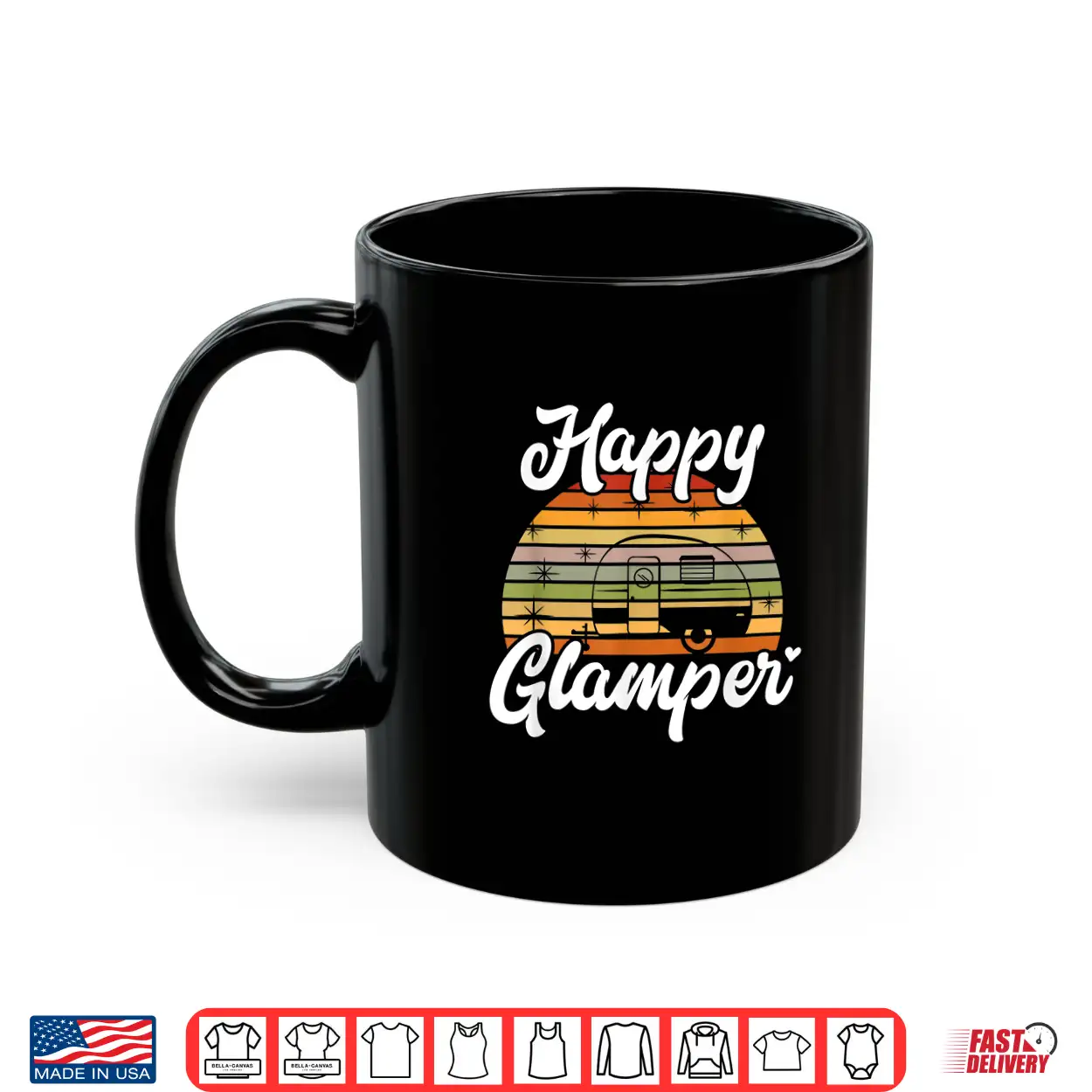 Camper Funny Glamping Happy Glamper Shirt Camper Funny Glamping Happy Glamper Shirt