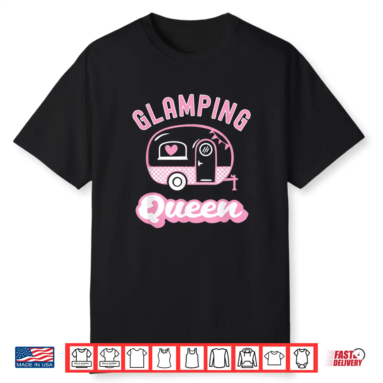 Funny Glamping Queen Camper Shirt Funny Glamping Queen Camper Shirt