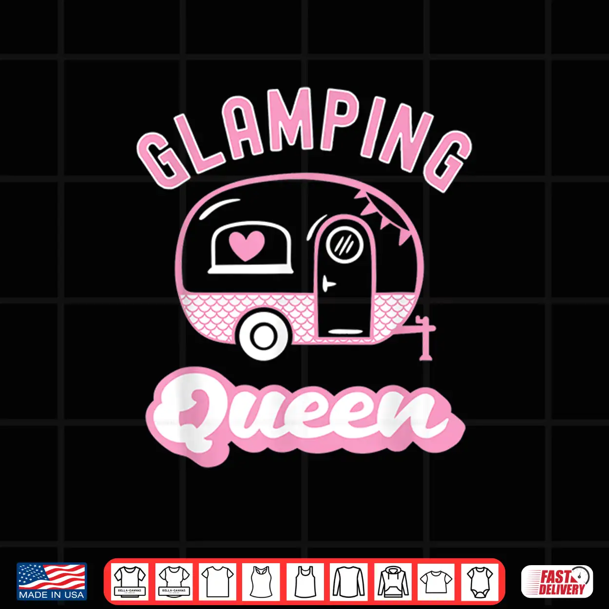 Funny Glamping Queen Camper Shirt Funny Glamping Queen Camper Shirt
