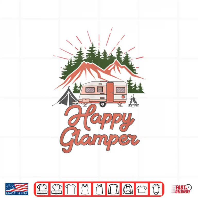 Design Happy Glamper Women Teen RV Owners and Girl Campers Glamping Shirt