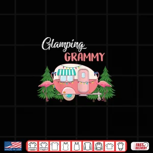 Design Womens Glamping Grammy Costume Camping RV Flamingos Camper Shirt