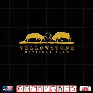 Design Yellowstone National Park Animal Lover Bull Elk Battle Elk Shirt