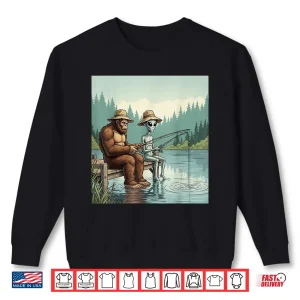 Sweatshirt Alien Bigfoot Fishing Sasquatch Fishing Fisherman Men Boys Shirt