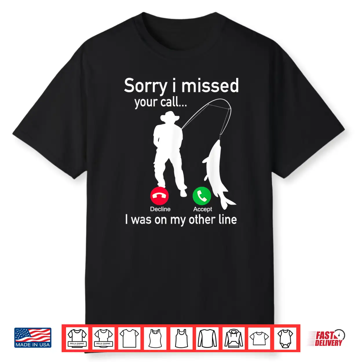 Fishing Phone Call With Fishing Line Funny Fish Fisherman Shirt Fishing Phone Call With Fishing Line Funny Fish Fisherman Shirt