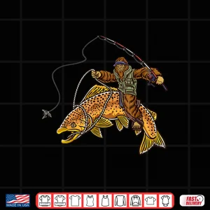 Design Brown Trout River Fishing Bigfoot Hunting Fishermen Shirt