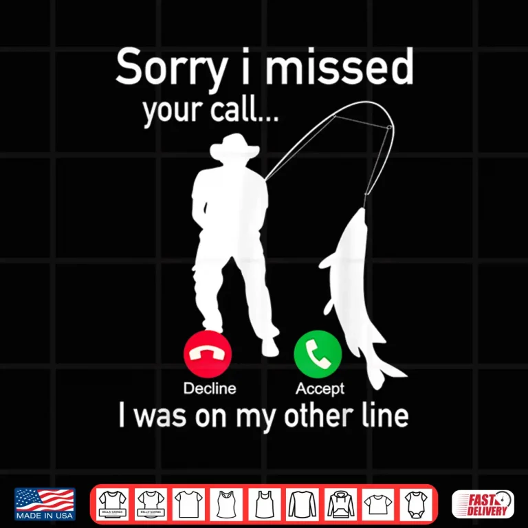 Design Fishing Phone Call with Fishing Line Funny Fish Fisherman Shirt