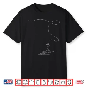Fly Fishing Lover Line Art Fishrod Fly Rod Angling Fisherman Shirt