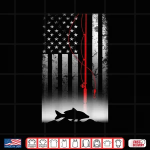 Design Fishing Pole American Flag gift for Patriotic Fisherman Shirt
