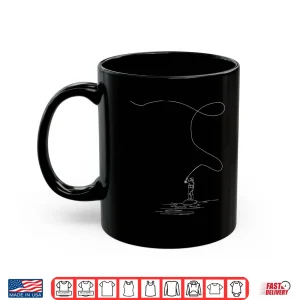 Mug Fly Fishing lover line art Fishrod fly rod Angling Fisherman Shirt