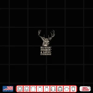 Design Hunting and Fishing American Flag Design on Front and Back Shirt