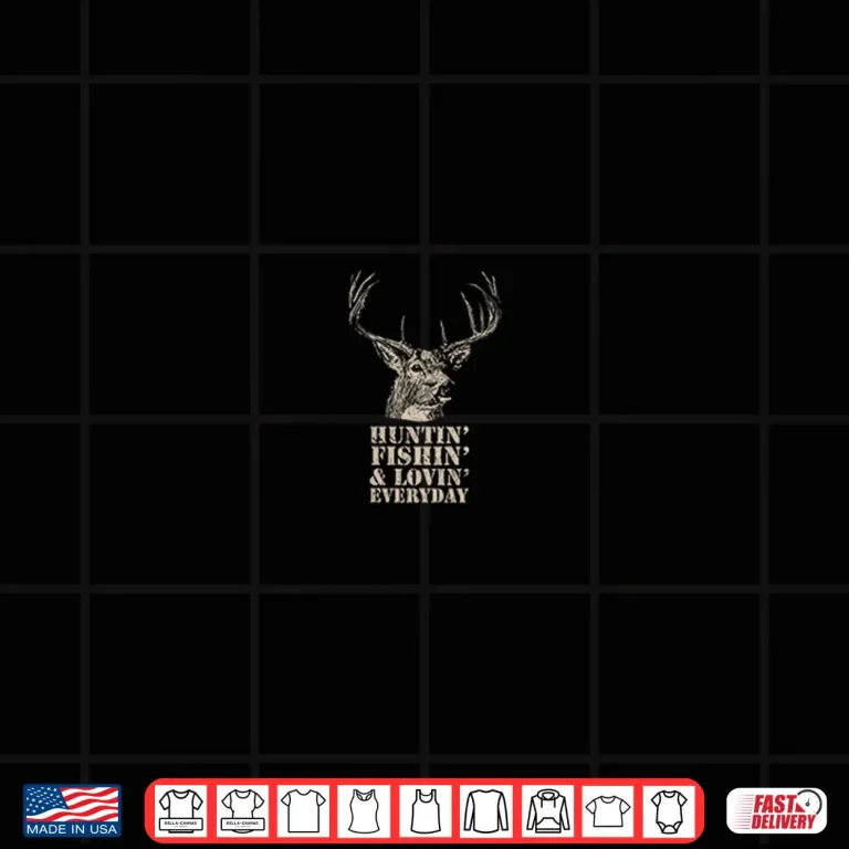 Design Hunting and Fishing American Flag Design on Front and Back Shirt