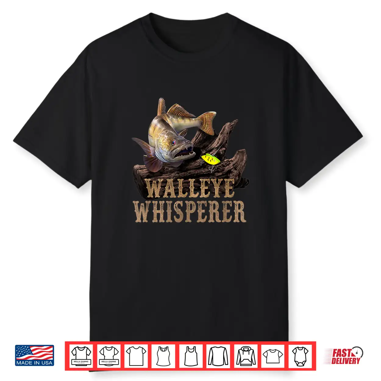 Large Walleye With Fishing Lure Shirt Large Walleye With Fishing Lure Shirt