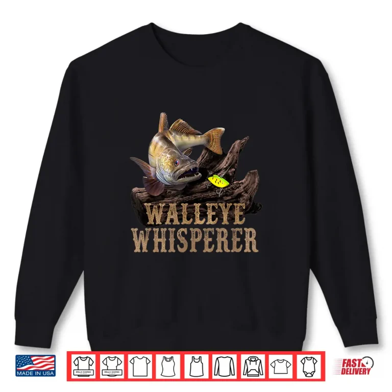 Sweatshirt Large Walleye With Fishing Lure Shirt