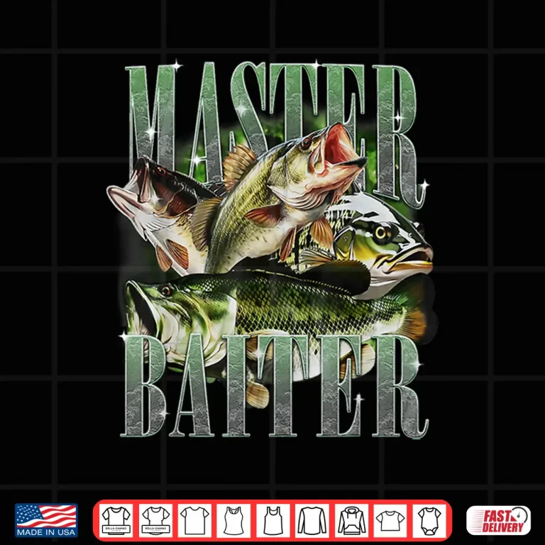 Design Master Baiter Bass Fishing Fisher Papa Dad Happy Fathers Day Shirt