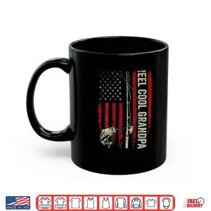 Mug Mens Reel Cool Grandpa Fishing American Flag Patriotic Shirt