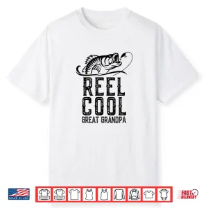 Reel Cool Great Grandpa Fishing Retro Fisherman Gift Shirt