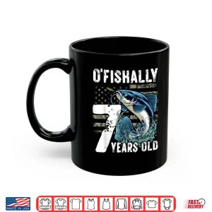 Mug Ofishally 7 Year Old 7th Birthday US Flag Fishing Shirt