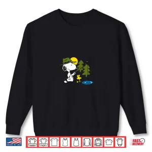 Sweatshirt Peanuts Snoopy Woodstock Fishing Shirt