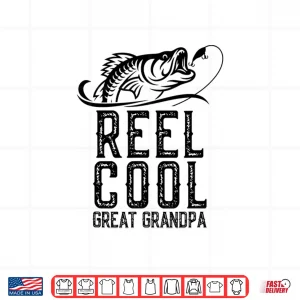 Design Reel Cool Great Grandpa Fishing Retro Fisherman Gift Shirt