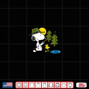 Design Peanuts Snoopy Woodstock Fishing Shirt