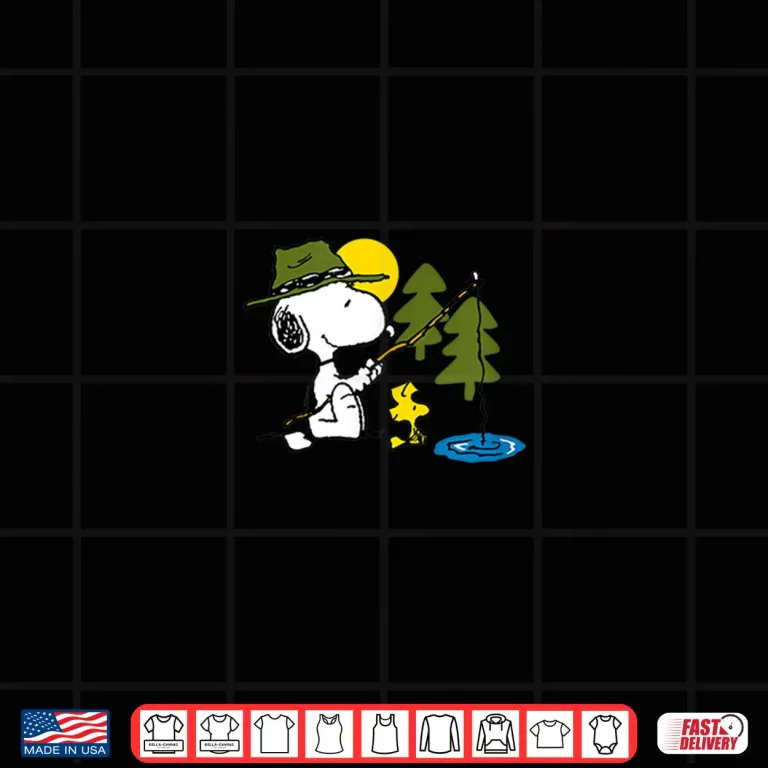 Design Peanuts Snoopy Woodstock Fishing Shirt