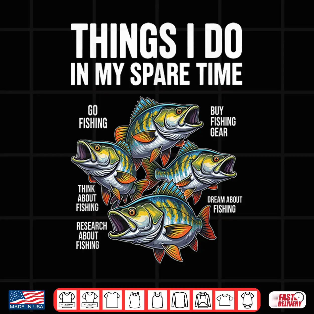 Things I Do In My Spare Time Fishing Fish Men Fisherman Boy Shirt Things I Do In My Spare Time Fishing Fish Men Fisherman Boy Shirt