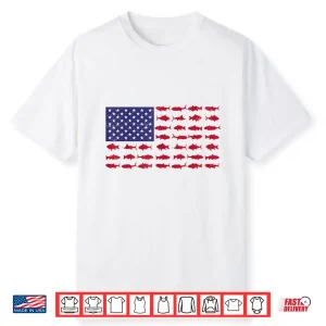 American Flag Bass Fishing Kid Boy Youth Women Men Patriotic Shirt