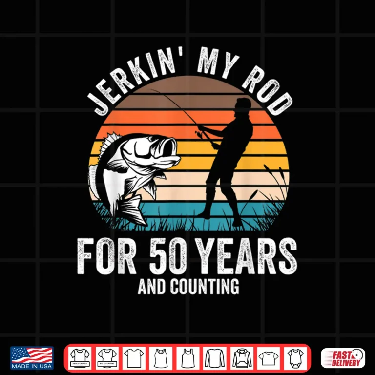 Design 50th Birthday Gift for Fisherman Men Funny Fishing 50 Bday Shirt