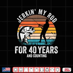 Design 40th Birthday Gift for Fisherman Men Funny Fishing 40 Bday Shirt