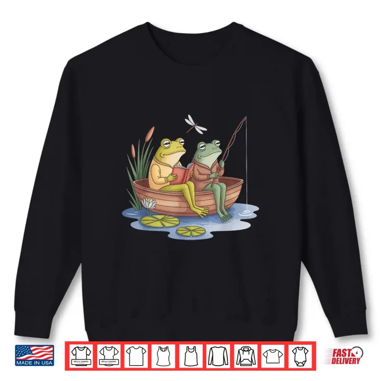 Sweatshirt Book Shirt Frog Toad Fishing Vintage Book Frog Shirt
