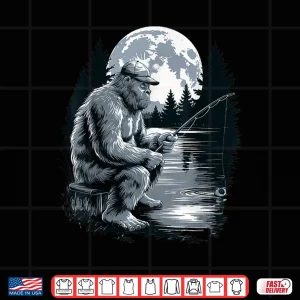 Design Big foot fishing Cool Fishing Fisherman Bigfoot Sasquatch Shirt