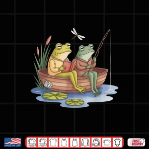 Design Book Shirt Frog Toad Fishing Vintage Book Frog Shirt