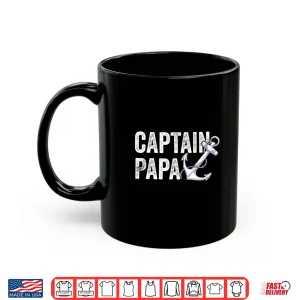 Mug Captain Papa Pontoon Gift Lake Sailor Fishing Boating Shirt