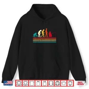 Hoodie Fishing Human Evolution Retro Angler Men Women Boy Kids Teen Shirt