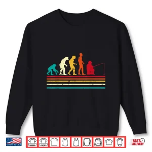 Sweatshirt Fishing Human Evolution Retro Angler Men Women Boy Kids Teen Shirt