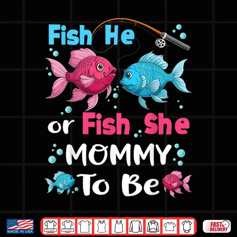 Design Fish he or fish she gender reveal family matching Mommy Shirt
