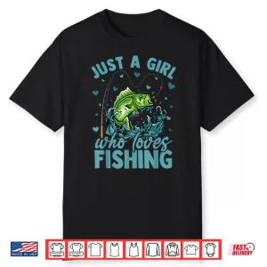Floral Fish Fishing Lover Just A Girl Who Loves Fishing Shirt